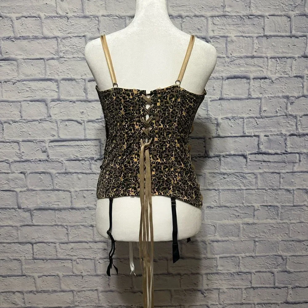 Frederick’s of Hollywood exxtreme cleavage animal camo corset